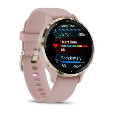 Смарт-годинник Garmin Venu 3s, сталевий золотистий безель з корпусом кольору запорошеної троянди та силіконовим ремінцем - 2 - Robinzon.ua