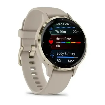 Смарт-годинник Garmin Venu 3s, сталевий золотистий безель з корпусом французького сірого кольору та силіконовим ремінцем - 2 - Robinzon.ua