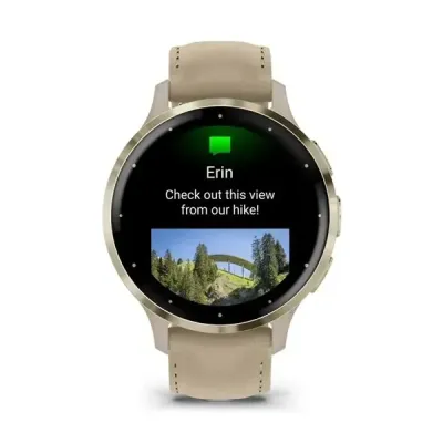 Смарт-часы Garmin Venu 3s, золотистый стальной безель с корпусом французского серого цвета и кожаным ремешком - 3 - Robinzon.ua