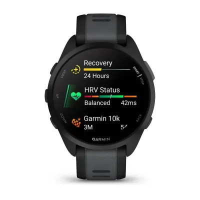 Смарт-часы Garmin Forerunner 165, черный/сланцево-серый силиконовый ремешок - 8 - Robinzon.ua
