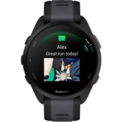 Смарт-часы Garmin Forerunner 165 Music, черный/сланцево-серый силиконовый ремешок - 6 - Robinzon.ua