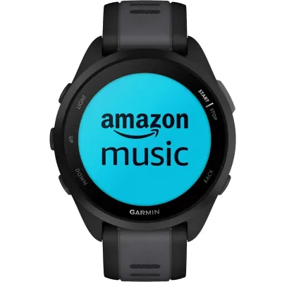 Смарт-часы Garmin Forerunner 165 Music, черный/сланцево-серый силиконовый ремешок - 1 - Robinzon.ua