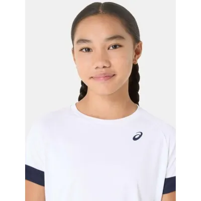 Дитяча Футболка Asics GIRLS TENNIS SS TOP Білий Темно-синій 122-128 (2044A045-101 122-128) - 3 - Robinzon.ua