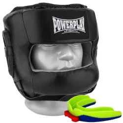 Боксерський шолом тренувальний PowerPlay 3067 з бампером PU + Amara Чорний XL - Robinzon.ua