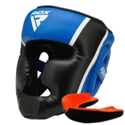 Боксерський шолом RDX AURA PLUS T-17 Blue/Black M (капа у комплекті) - Robinzon.ua