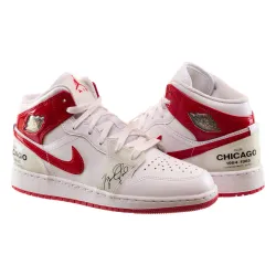 Жіночі Кросівки Jordan 1 Mid Gs Білий Червоний 37.5 (7dDR6496-116 37.5) - Robinzon.ua