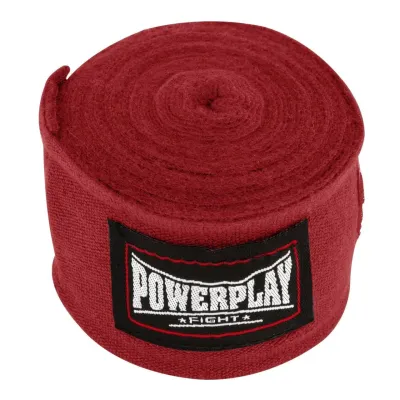 Бинти для боксу PowerPlay 3047 Червоні Lycra (спандекс) (3м) - 2 - Robinzon.ua