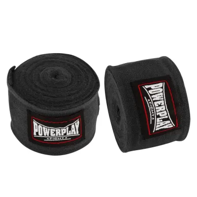 Бинти для боксу PowerPlay 3047 Чорні Lycra (спандекс) (4,5м) - 3 - Robinzon.ua