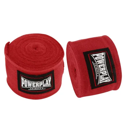 Бинти для боксу PowerPlay 3047 Червоні Lycra (спандекс) (4,5м) - 4 - Robinzon.ua