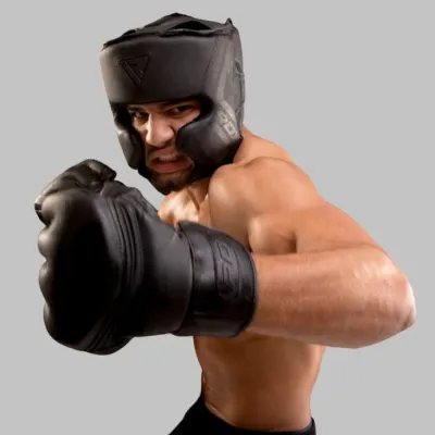 Боксерский шлем RDX T15 Noir Cheek Protector Matte Black XL (капа в комплекте) - 6 - Robinzon.ua
