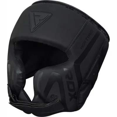 Боксерский шлем RDX T15 Noir Cheek Protector Matte Black XL (капа в комплекте) - 1 - Robinzon.ua