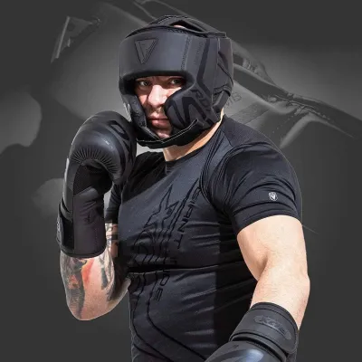 Боксерский шлем RDX T15 Noir Cheek Protector Matte Black XL (капа в комплекте) - 5 - Robinzon.ua