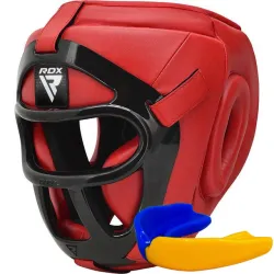 Боксерский шлем RDX T1 Grill Full RED XL (капа в комплекте) - Robinzon.ua