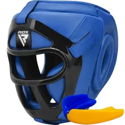 Боксерский шлем RDX T1 Grill Full Blue XL (капа в комплекте) - Robinzon.ua