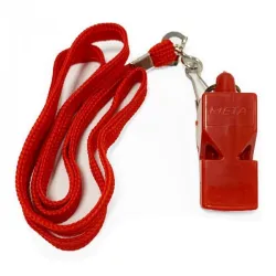 Свисток арбітра пластиковий зі шнурком Meta Whistle plastic classic with lanyard червоний Уні OFSM 1030001203 - Robinzon.ua