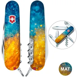 Складной нож Victorinox SPARTAN UKRAINE Желто-синие брызги 1.3603.7.T3160pw - Robinzon.ua