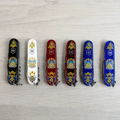 Складаний ніж Victorinox HUNTSMAN UKRAINE Українські мотиви 1.3713.3.T1370u - 8 - Robinzon.ua