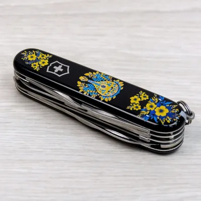 Складаний ніж Victorinox HUNTSMAN UKRAINE Українські мотиви 1.3713.3.T1370u - 2 - Robinzon.ua