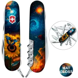 Складной нож Victorinox HUNTSMAN UKRAINE Звездная бабочка 1.3713.3.T3240pw - Robinzon.ua