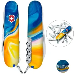 Складаний ніж Victorinox HUNTSMAN UKRAINE Жовто-сині фарби 1.3713.7.T3250pw - Robinzon.ua