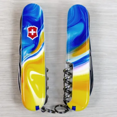 Складаний ніж Victorinox HUNTSMAN UKRAINE Жовто-сині фарби 1.3713.7.T3250pw - 5 - Robinzon.ua