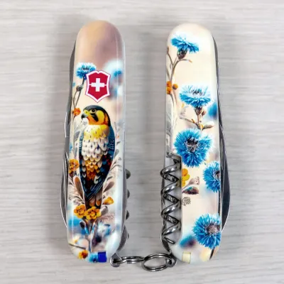 Складаний ніж Victorinox HUNTSMAN UKRAINE Шляхетний Сокіл 1.3713.7.T3260pw - 6 - Robinzon.ua