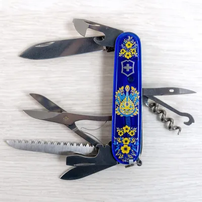 Складаний ніж Victorinox HUNTSMAN UKRAINE Українські мотиви 1.3713.T2.T1370u - 4 - Robinzon.ua