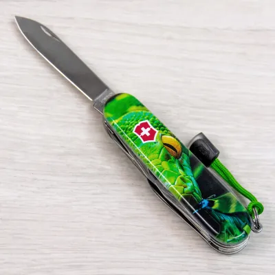Складаний ніж Victorinox HUNTSMAN ZODIAC Зелена дерев'яна змія 1.3713.3.Z4310pk - 8 - Robinzon.ua