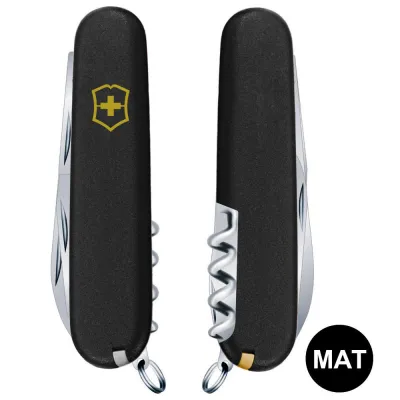 Складной нож Victorinox SPARTAN MAT черный матовый лак с желт.лого 1.3603.3.M0008p - 2 - Robinzon.ua