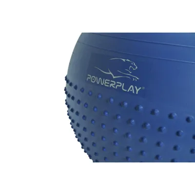 М'яч для фітнесу (фітбол) напівмасажний PowerPlay 4003 &Oslash;65 cm Gymball Синій + помпа - 2 - Robinzon.ua