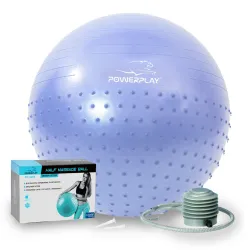 М'яч для фітнесу (фітбол) напівмасажний PowerPlay 4003 &Oslash;75 cm Gymball Sky Blue + насос - Robinzon.ua