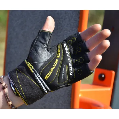 Рукавиці для фітнесу та важкої атлетики Power System PS-2810 Ultimate Motivation Black/Yellow Line XL - 4 - Robinzon.ua