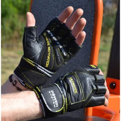 Рукавиці для фітнесу та важкої атлетики Power System PS-2810 Ultimate Motivation Black/Yellow Line XL - 6 - Robinzon.ua
