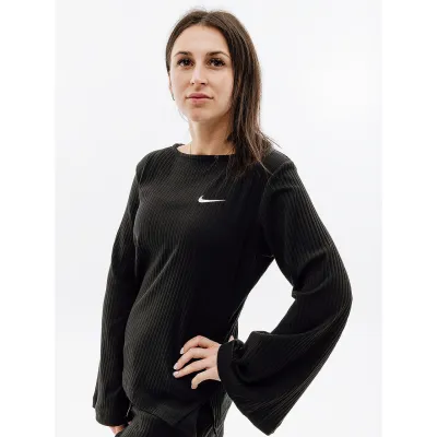 Женский Лонгслив Nike W NSW RIB JRSY LS TOP Черный XS (7dDV7866-010 XS) - 3 - Robinzon.ua