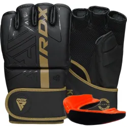 Рукавиці для ММА RDX F6 KARA Matte Golden M (капа у комплекті) - Robinzon.ua