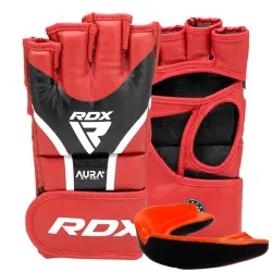 Рукавиці для ММА RDX AURA PLUS T-17 Red/Black S (капа у комплекті) - Robinzon.ua