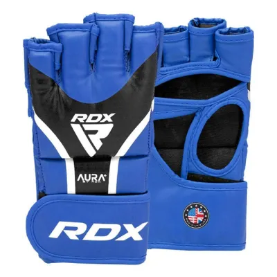 Перчатки для ММА RDX AURA PLUS T-17 Blue/Black M (капа в комплекте) - 1 - Robinzon.ua