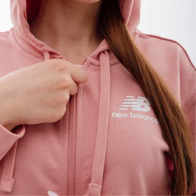 Женская Толстовка New Balance Essentials Stacked Logo FZ Розовый M (7dWJ31530HAO M) - 3 - Robinzon.ua