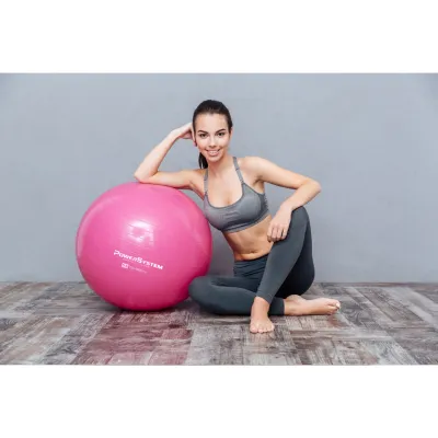 М'яч для фітнесу (фітбол) Power System PS-4018 &Oslash;85 cm PRO Gymball Pink - 3 - Robinzon.ua