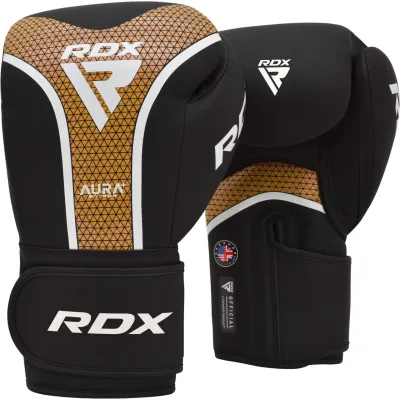 Боксерские перчатки RDX AURA PLUS T-17 Black Golden 10 унций (капа в комплекте) - 1 - Robinzon.ua