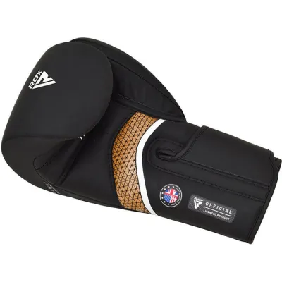 Боксерские перчатки RDX AURA PLUS T-17 Black Golden 10 унций (капа в комплекте) - 4 - Robinzon.ua
