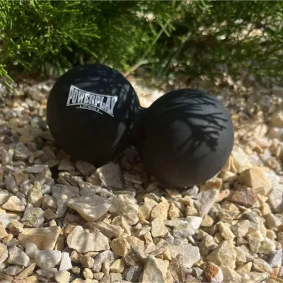 Масажний силіконовий подвійний м'яч PowerPlay PP-4355 Silicone Lacrosse Peanut Ball (6.3*12.6см.) Чорний - 3 - Robinzon.ua