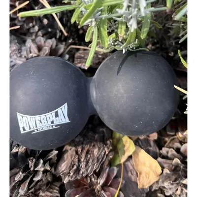 Масажний силіконовий подвійний м'яч PowerPlay PP-4355 Silicone Lacrosse Peanut Ball (6.3*12.6см.) Чорний - 5 - Robinzon.ua