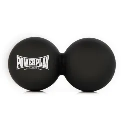 Масажний силіконовий подвійний м'яч PowerPlay PP-4355 Silicone Lacrosse Peanut Ball (6.3*12.6см.) Чорний - Robinzon.ua