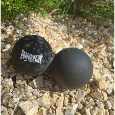 Масажний силіконовий подвійний м'яч PowerPlay PP-4355 Silicone Lacrosse Peanut Ball (6.3*12.6см.) Чорний - 4 - Robinzon.ua