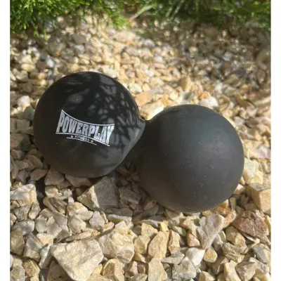 Масажний силіконовий подвійний м'яч PowerPlay PP-4355 Silicone Lacrosse Peanut Ball (6.3*12.6см.) Чорний - 6 - Robinzon.ua