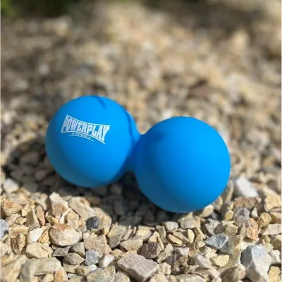 Масажний силіконовий подвійний м'яч PowerPlay PP-4355 Silicone Lacrosse Peanut Ball (6.3*12.6см.) Синій - 6 - Robinzon.ua