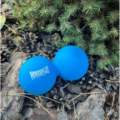 Масажний силіконовий подвійний м'яч PowerPlay PP-4355 Silicone Lacrosse Peanut Ball (6.3*12.6см.) Синій - 3 - Robinzon.ua