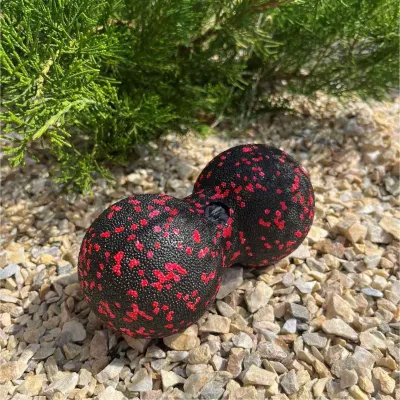Масажний м'яч подвійний PowerPlay PP-4352 Epp foam peanut ball (d8*16cm.) Чорно/Червоний - 6 - Robinzon.ua