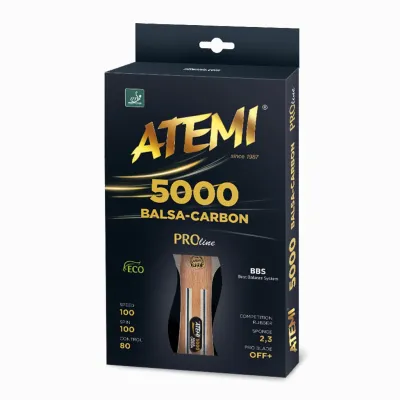 Ракетка для настільного тенісу ATEMI 5000 анатомічна Balsa-Carbon (4740152100604) - 1 - Robinzon.ua